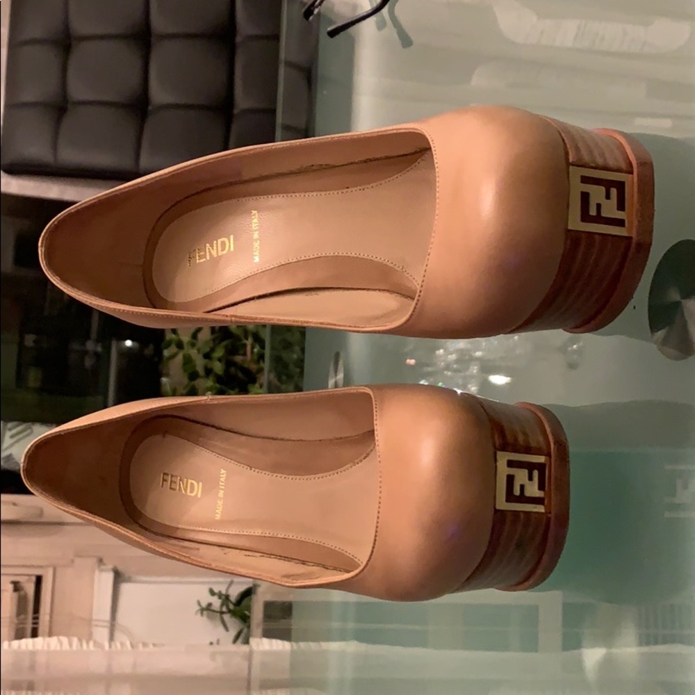 Fendi Tan Pump Platforms 38 EU